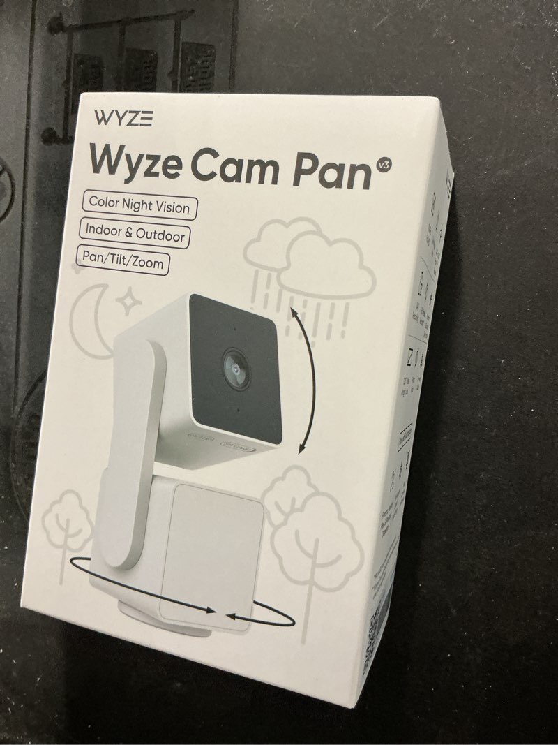 Condition photo showing New/Like New for wyze cam pan v3, indoor/outdoor ip65-rated 1080p pan/tilt/zoom wi-fi smart home security camera with color night vision, 2-way audio, compatible with alexa & google assistant, free expert setup