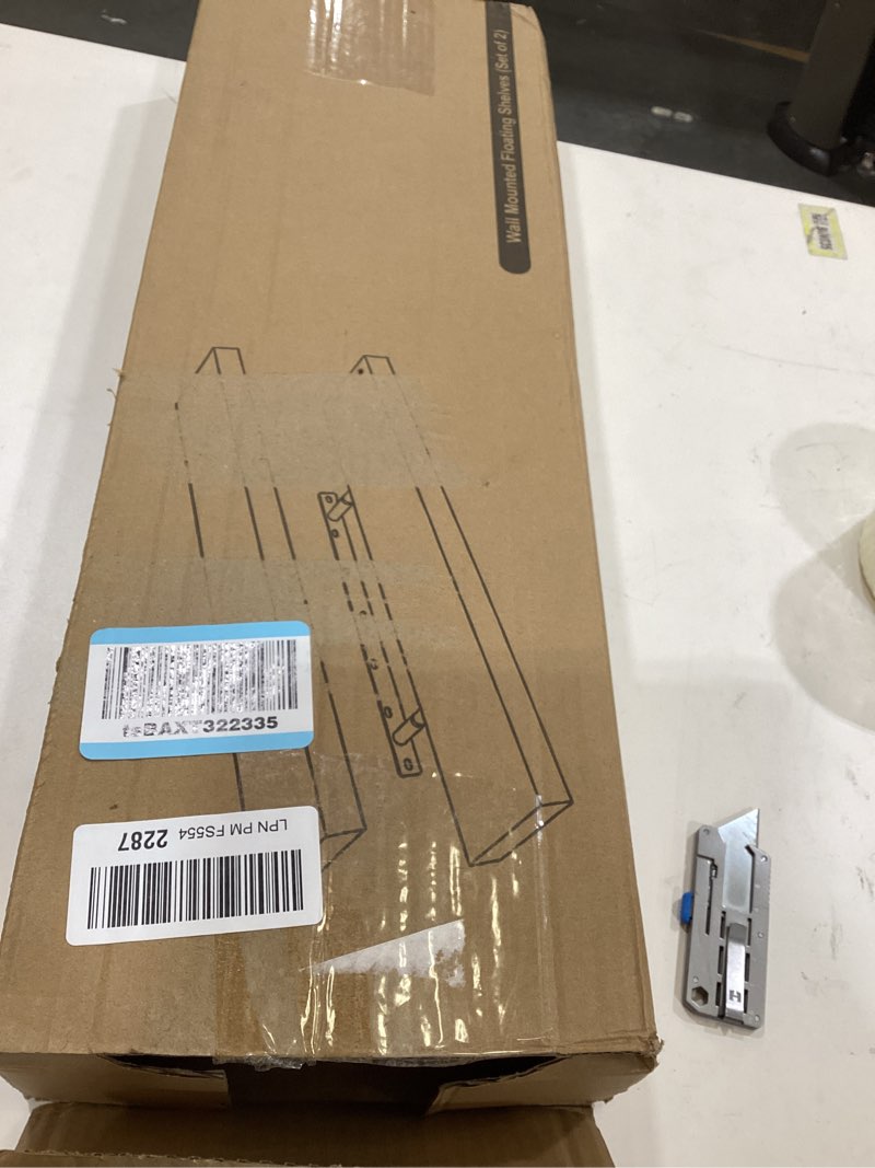 Condition photo showing Good Condition for BAYKA Floating Shelves for Wall, 22.5 inches Black Wall Shelves for Bathroom, Bedroom, Living Room, Kitchen & Book, Hanging Display Decor Organizer Shelf with 22 lbs Capacity A. Black - Universal Classic Style 22.5inches