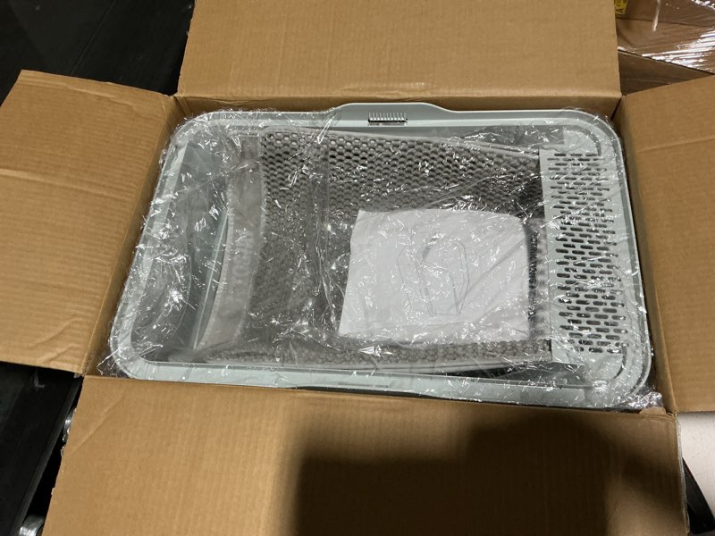 Condition photo showing Good Condition for xl stainless steel litter box, extra large metal cat litter box with high sided for big cats, enclosed litter boxed with lid, easy-clean cat litter mat & scoop kit, anti-urine leakage (grey) f-gray