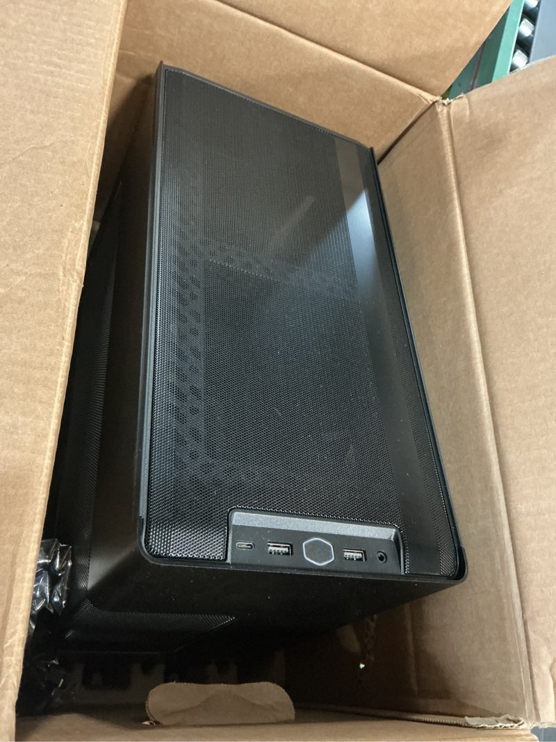 Condition photo showing As Is for Cooler Master NR200P V3 Mini-ITX PC Case – Top-Mount 280mm Radiator Support, Vertical GPU Mount with Mesh Side Panel & Removable Backplate, PCIe 5.0 Riser Cable Included, Fits 130mm SFX PSUs