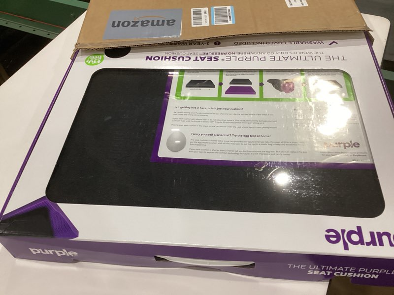 Condition photo showing New/Like New for purple ultimate seat cushion | pressure reducing grid designed for ultimate comfort | designed for gaming | made in the usa