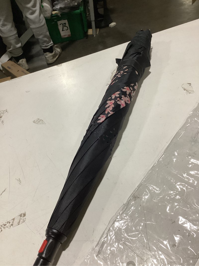 Condition photo showing Good Condition for 49/56 inch inverted reverse upside down umbrella, extra large double canopy vented windproof waterproof stick golf umbrellas with c-shape handle. sakura 49 inch