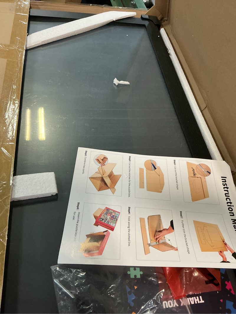 Condition photo showing Good Condition for all4jig premium wooden puzzle picture frame with 10-puzzle storage capacity for 1000 piece puzzles, tool-free easy assemble display, non-glue mounting kit & hanging hardware included (29" x 25") 1000pc-medium(29”×25”)