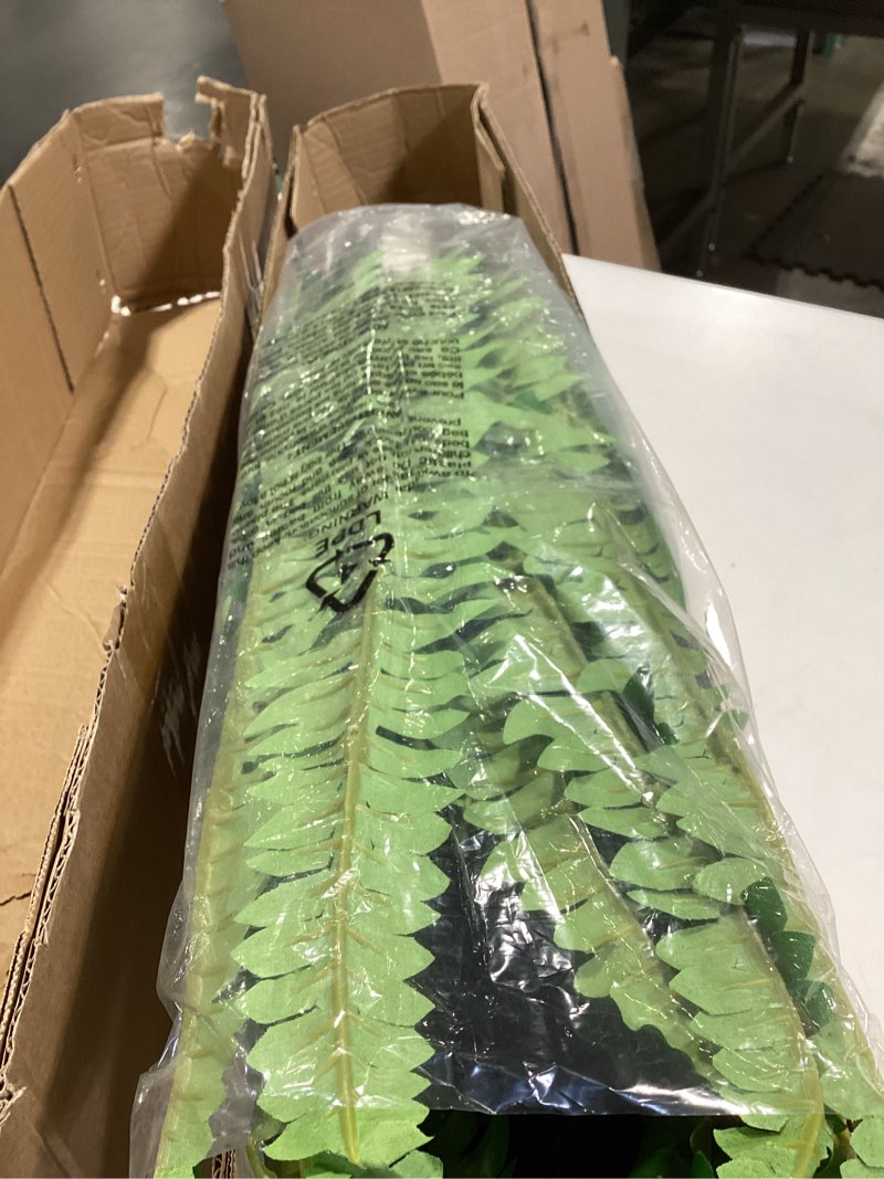 Condition photo showing Good Condition for single silky artificial boston fern bush, 49inch large artificial ferns for outdoors, large faux ferns artificial plants,suitable for decorating office, living room faux greenery,95branches