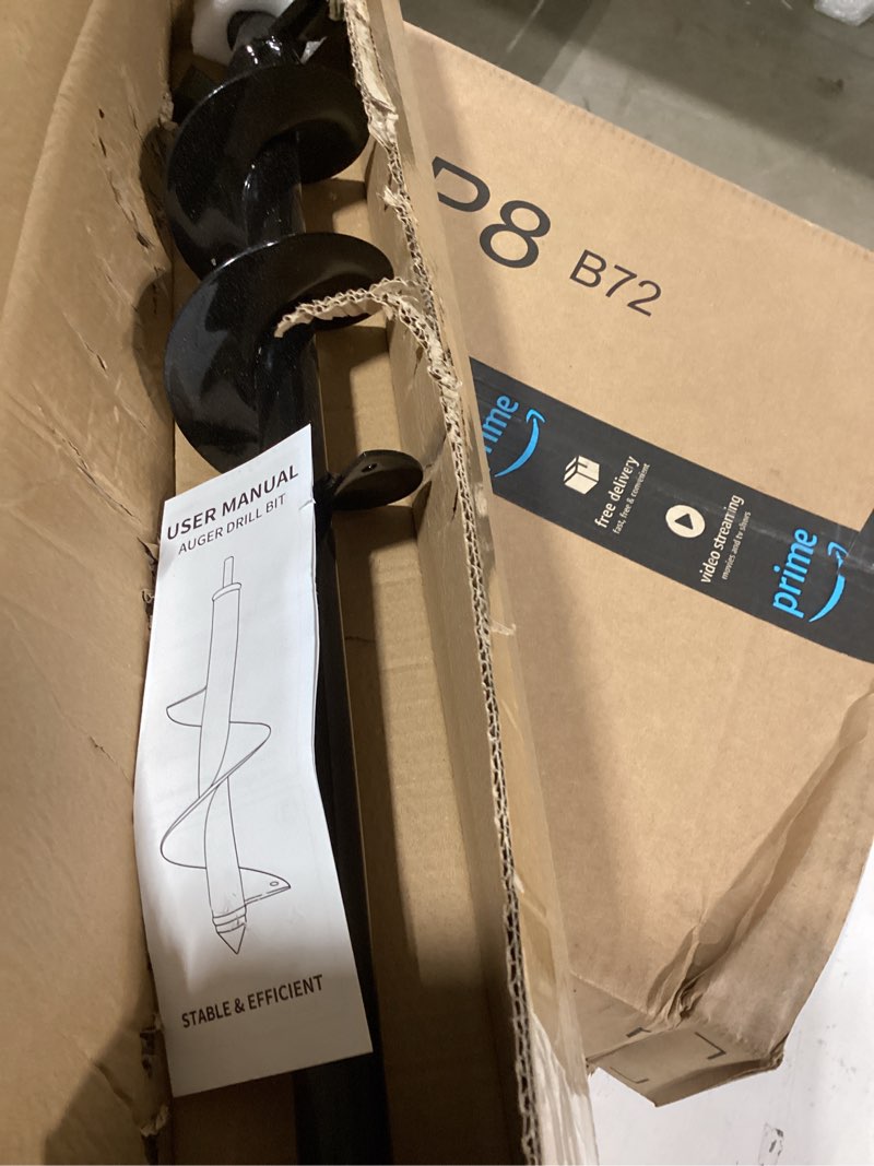 Condition photo showing As Is for similar  producttcbwfy 4\"x12\"auger drill bit for planting digging holes,garden plant flower bulb auger spiral hole drill rapid bulb planter earth auger bit,compatible to hex adjustable chuck 4\"x12\"-black