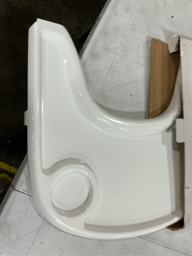 Condition photo showing Good Condition for high chair tray cover compatible with stokke tripp trapp chair with cup holder - smooth surface and strong suction - made with food-safe plastic (bpa bps bpf lead phthalate free) - white