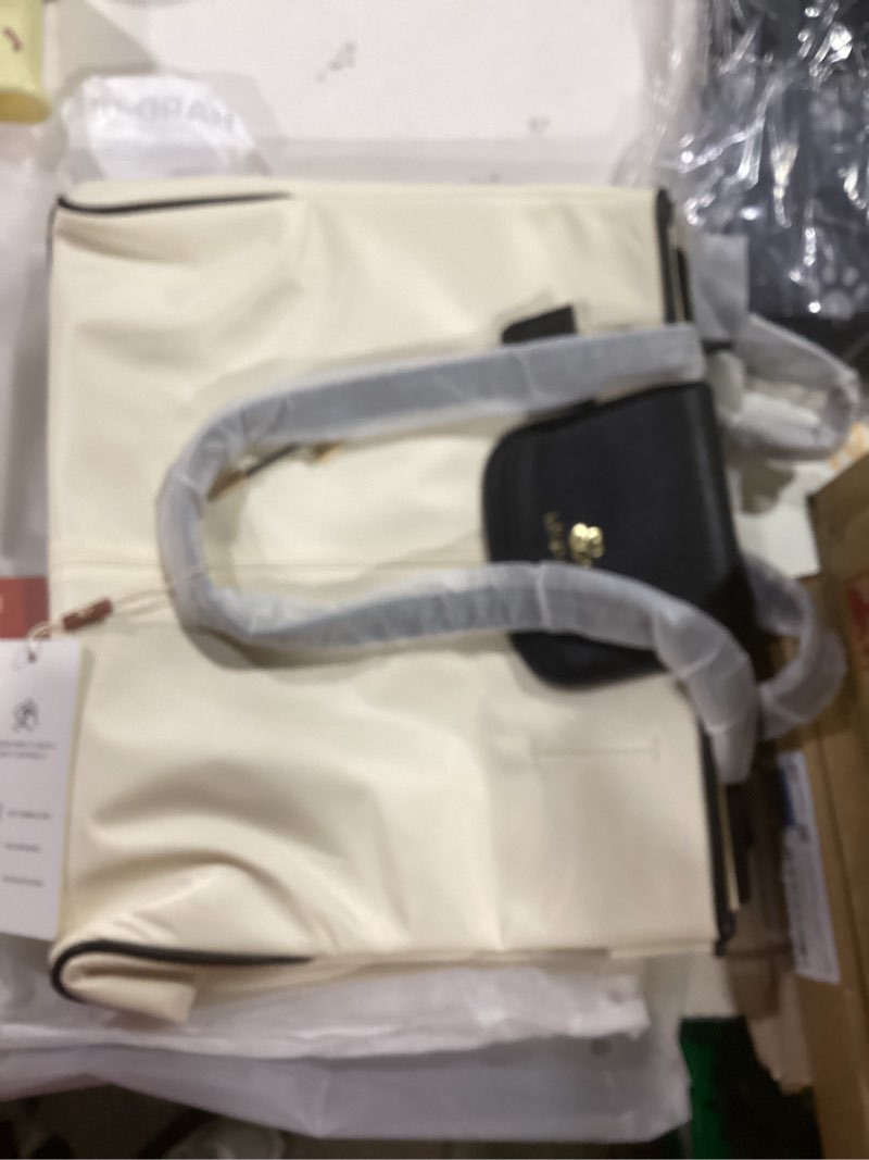 Condition photo showing Good Condition for LOVEVOOK Work Tote Bag for Women 15.6 Inch Laptop Computer Bags with Cup Holder, Large Teacher Bag Briefcase for Business Office Travel Khaki, Nylon&PU 15.6 IN Khaki Nylon&pu