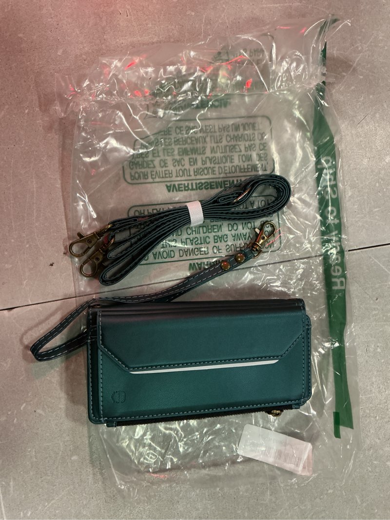 Condition photo showing Good Condition for strapurs wallet case compatible with samsung galaxy s25 ultra 5g rfid blocking 10-card holder soft pu leather magnetic snap strap zipper pocket phone case fit for galaxy s25 ultra - blue green blue green galaxy s25 ultra - 6.9"