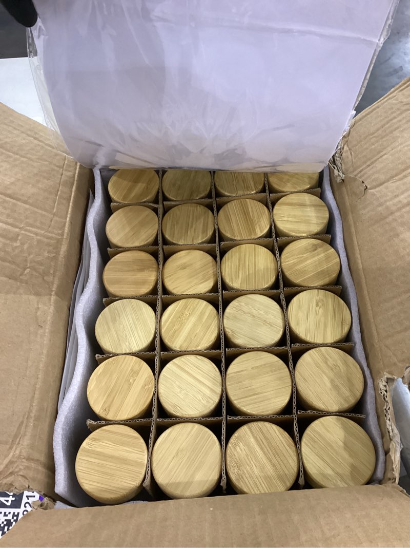 AISIPRIN Glass Spice Jars with 398 Labels-4oz 24 Pcs,Round Seasoning Jars with Bamboo Airtight Lids,