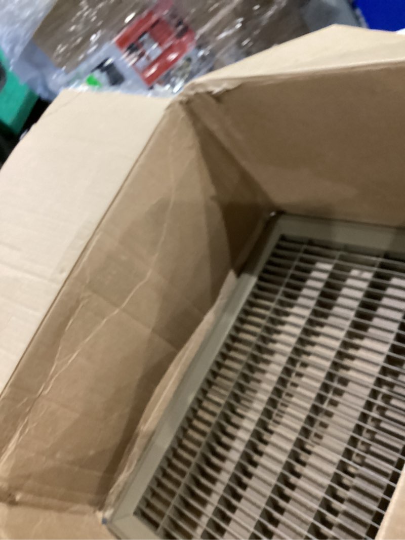 Condition photo showing As Is for Fits 12x16 and 16x12 Duct Opening | Return Air Floor Grille by Handua | Walkable Vent Cover Grill for Floor | Brown | Heavy Duty Fixed Blades | Outer Dimensions: 13.75"W X 17.75"H 12"W x 16"H [Duct Opening] Brown