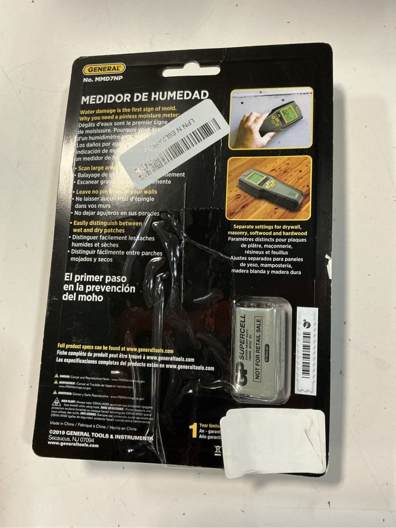 Condition photo showing As Is for general tools digital moisture meter mmd7np - humidity sensor- pinless and non-invasive