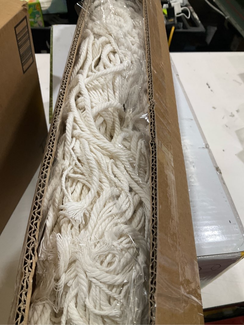 Condition photo showing Good Condition for boho macrame door curtain with adjutable rod, handwoven boho art window/door curtain partition,handmade macrame doorway curtain,beige color(curtain size: 36"x28", adjutable rod size: 27"x47")