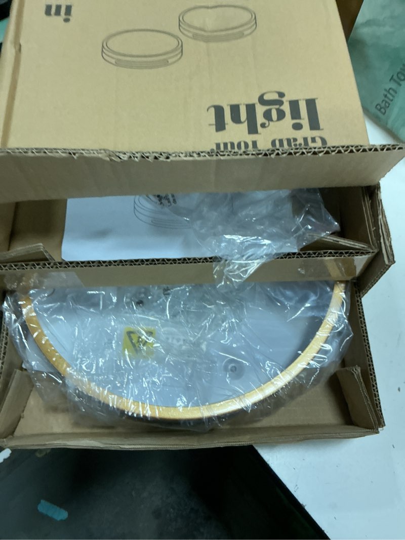Condition photo showing Good Condition for led ceiling light flush mount black and gold,24w kitchen light fixture ceiling mount 2 pack,12 inch close to ceiling light fixture 5cct for bedroom,bathroom,living room black&gold 2pack 12inch