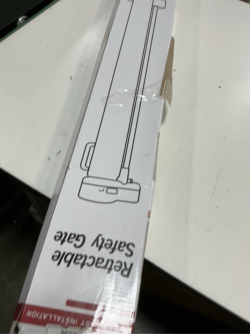 Condition photo showing New/Like New for reinforced 120 inch extra wide retractable baby gates for doorways extra long baby gates for large openings outdoor 10 ft retractable child gates for doorways indoor retractable dog gate for the house white reinforced 33" tall x 120" wide