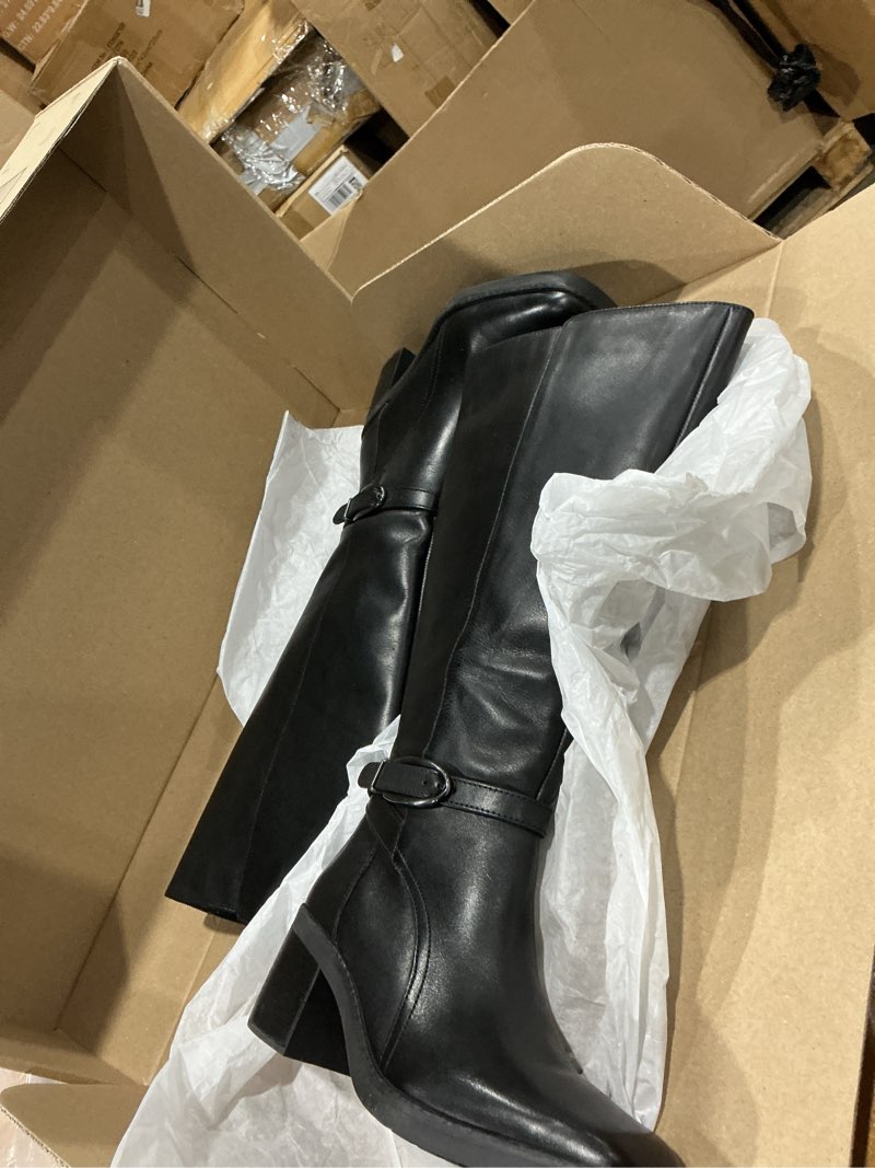 Condition photo showing As Is for naturalizer women's elliot knee high boot black leather
