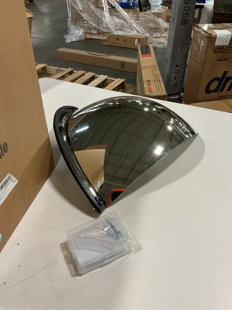 Condition photo showing As Is for ( only one) Suzile 2 Pieces Quarter Dome Mirror High Viewing Angle Safety Mirror Security Mirror Corner Mirror Acrylic Convex Mirror for Blindspot (26 Inch) 26 Inch 2