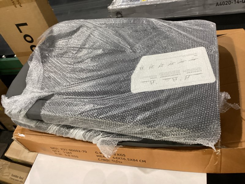Condition photo showing New/Like New for sportneer stadium seats with back support: 2.5'' thick comfy cushion 6 adjustable angle bleacher seat with armrest - 2 large pockets, 2 cup holders stadium chair for sport events concerts parks grey, 2 pack non-heated, extra wide - 24"