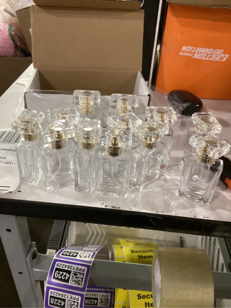 Condition photo showing New/Like New for glass perfume bottle empty refillable 12pack clear travel perfume spray atomizer bottle 30ml perfume fine mist spray perfume bottle atomizer container with sprayer applicator (clear square 30ml 12pcs)