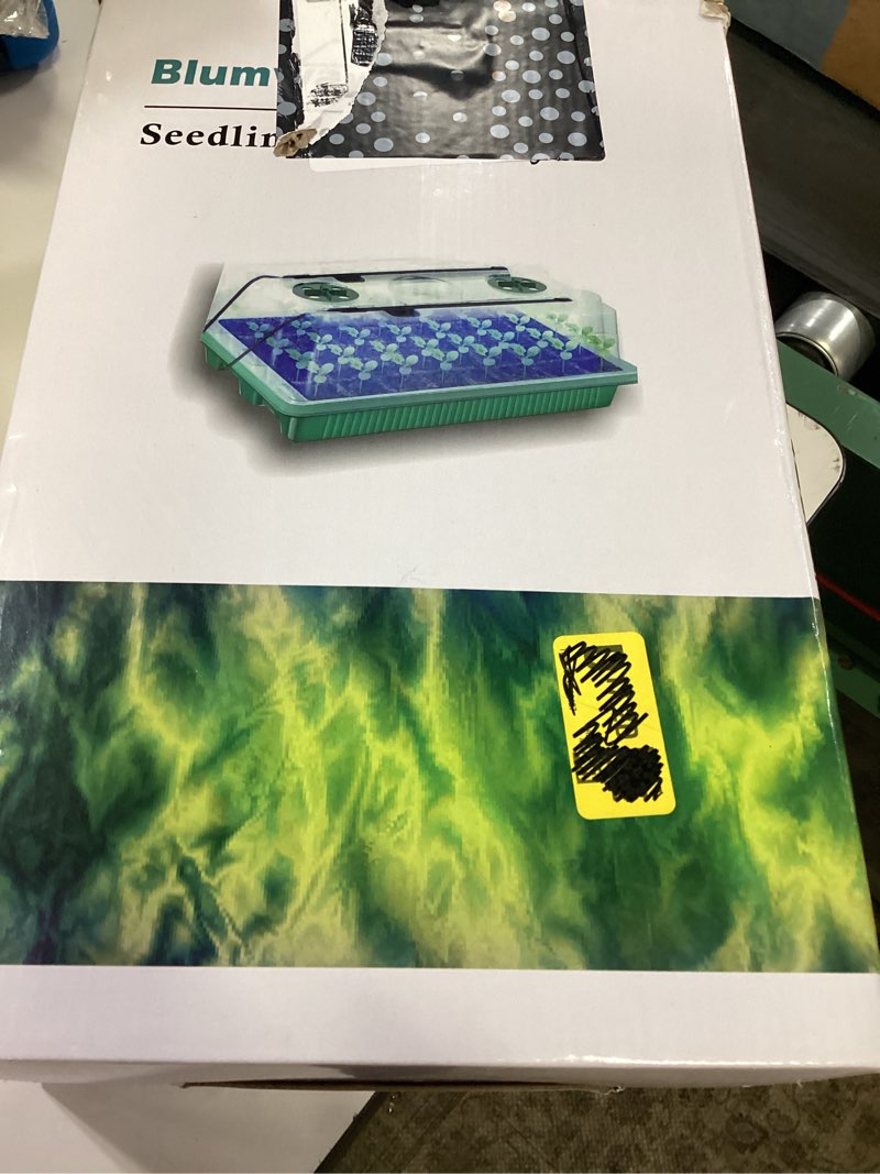 Condition photo showing New/Like New for blumway 4-in-1 seed starter tray with grow light &heat mat & soil meter set,40-cells seedling tray with humidity dome for indoor plant