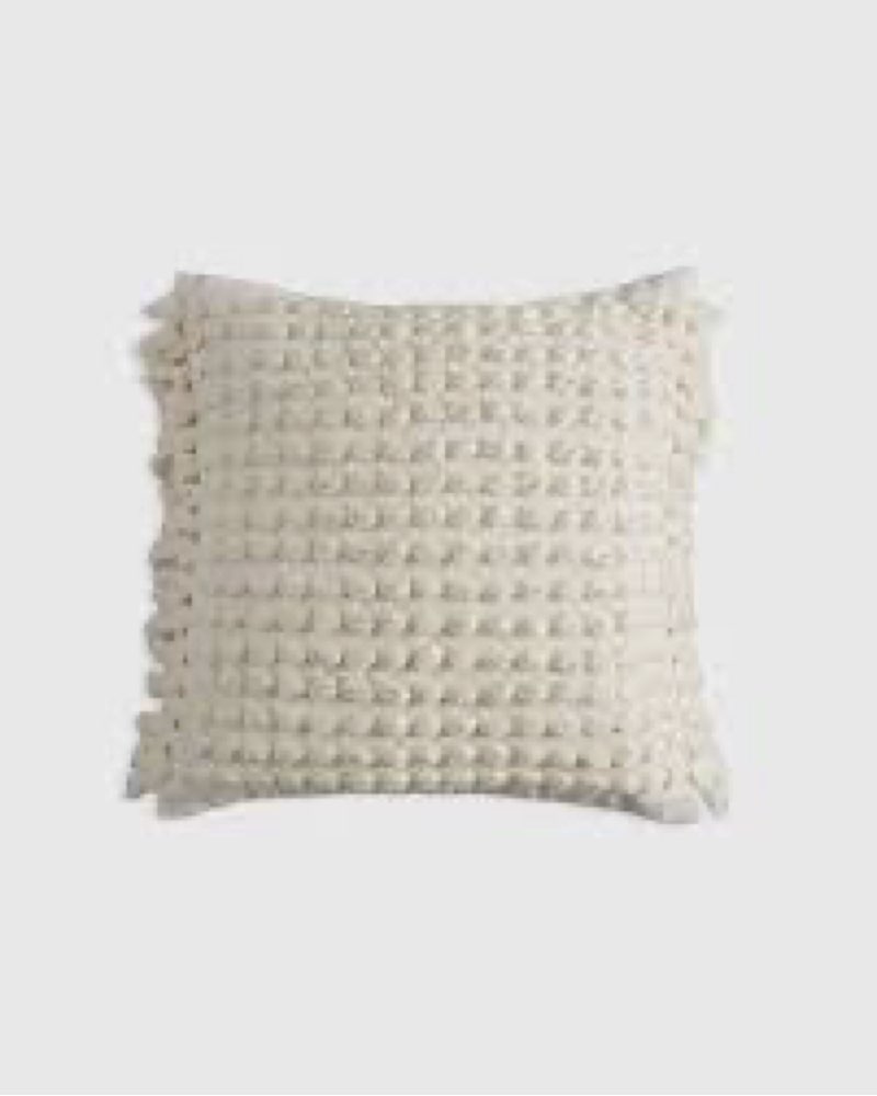 dana wool fringe pillow cover in ivory