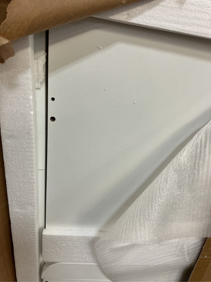 Condition photo showing Good Condition for washer dryer countertop, laundry room organization and storage, 27.6" x 54" wood laundry countertop for washer and dryer, white 1-tier white
