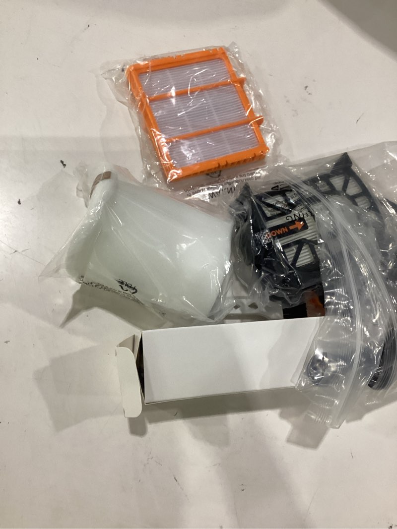 Condition photo showing As Is for accessories compatible with shark av2501s av2511ae av2501ae rv2502ae rv2610wa ur2500sr robot vacuum replacement parts, 1 main brush, filters kit, 6 side brushes