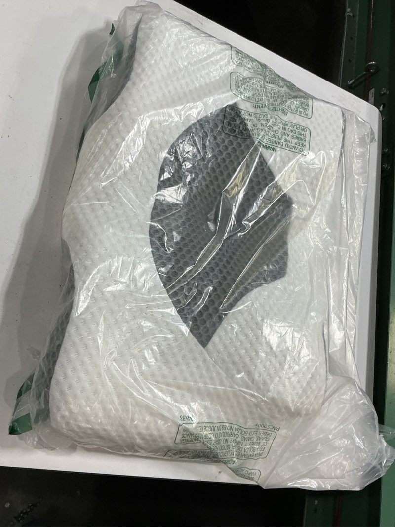 Condition photo showing Good Condition for osteo cervical pillow for neck pain relief, hollow design odorless memory foam pillows with cooling case, adjustable orthopedic bed pillow for sleeping, support for side back sleepers standard high(24.5*16.5*5.2/4.1 inches) dark grey