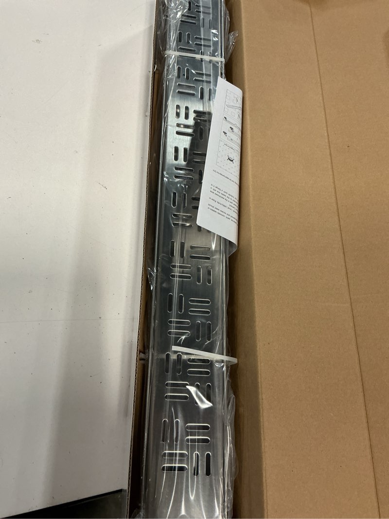 Condition photo showing Good Condition for Sharp-tec Shower Drain, 24 inch Linear Shower Drain, Brushed 304 Stainless Steel Rectangular Shower Floor Drain with Adjustable Leveling Feet, Hair Strainer, cUPC Certified, ST-092-24S Brushed Nickel 24 inch