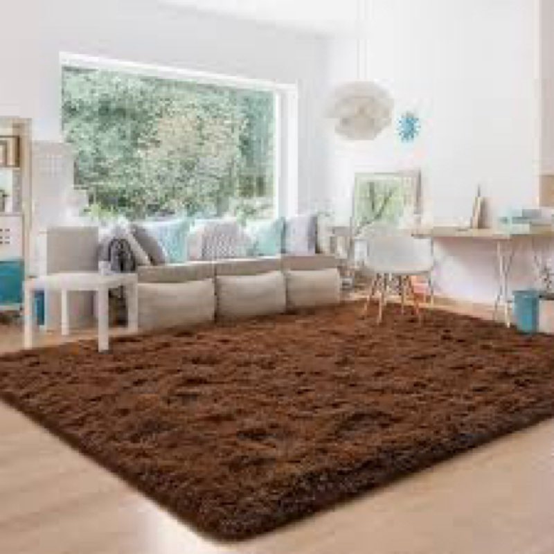Faux Fur Coffee Area Rug for Bedroom Living Room Sofa,8'X10' Fluffy Shaggy Rectangular Square Rug fo