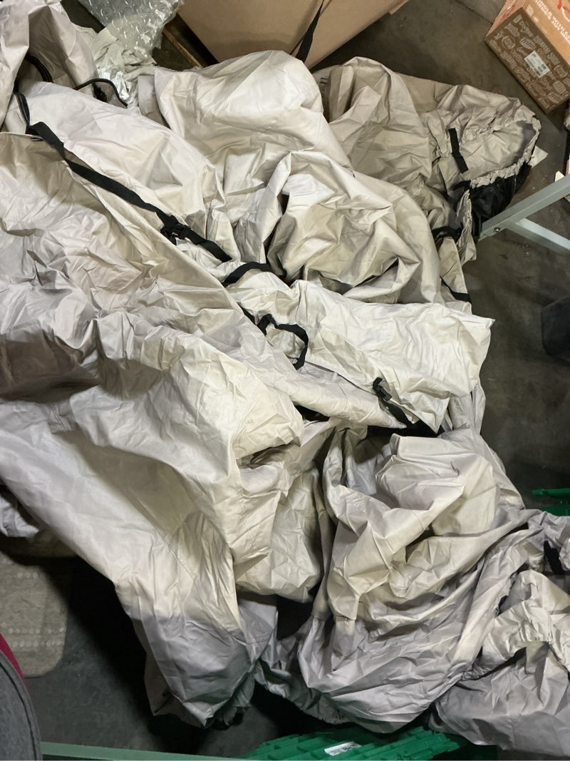 Condition photo showing As Is for T Top Boat Cover, 1200D Oxford Cloth Heavy-Duty Marine Grade Waterproof Center Console Boat Cover with 15 Windproof Straps? Fits 20'-22' Long Beam Width up to 104", Gray 20'-22' Long (Beam Width up to 104") Gray- T top boat