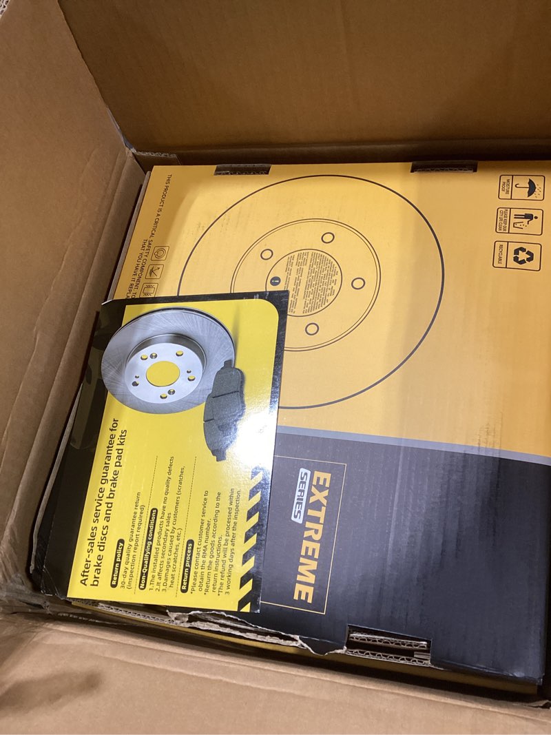 Condition photo showing As Is for TOVASTY Rear Brake Kit Compatible with Ford Escape 2013-2016 Semi-Coated Brake Rotors and Carbon Cer