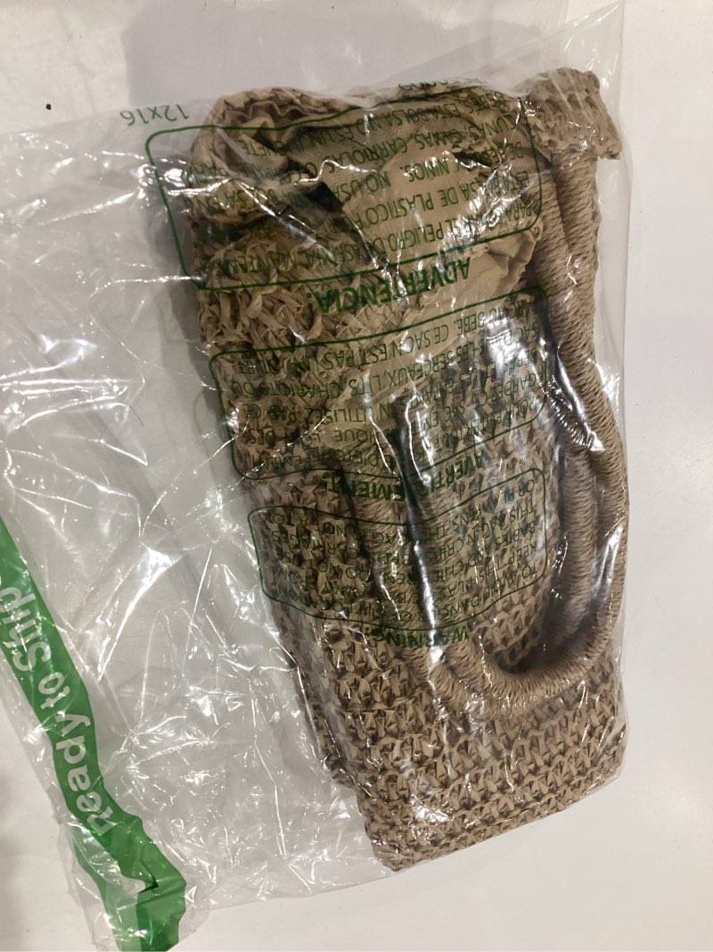 Condition photo showing Good Condition for straw beach bags for women - summer woven tote bag shoulder handbags, large beach bag for women for holiday khaki