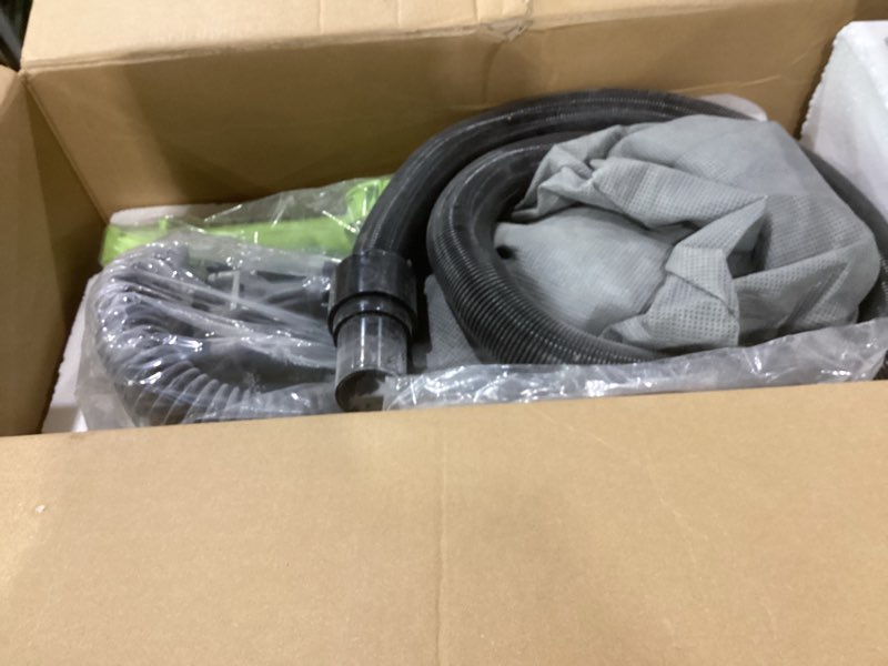 Condition photo showing As Is for not tested used mytol drywall sander, 7.2a electric drywall sander with vacuum dust collection, 6 variable speed 900-1800rpm, led light, foldable & extendable handle, 9 pcs sandpaper&3 pcs grid sandpaper, full green