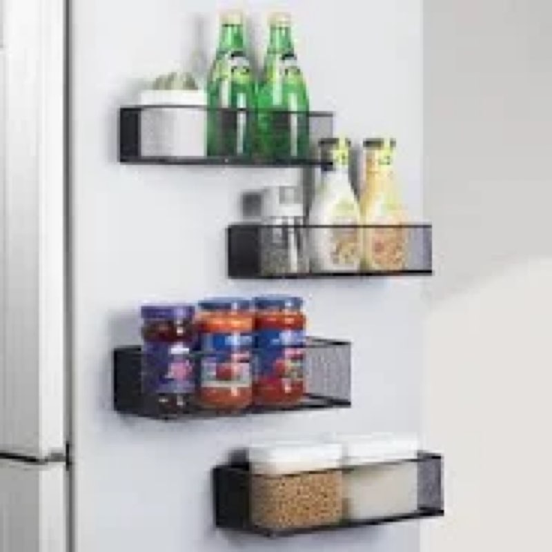 CherHome Magnetic Spice Rack for Refrigerator,4 Pack Magnetic Spice Rack for Kitchen Organization?Ma