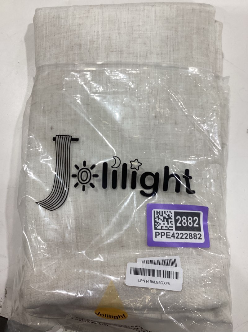 Condition photo showing Good Condition for Natural Linen Curtain 92 inch Length 2 Panels Set Back Tab Light Filtering Living Room Curtain Drapes Home Office Modern Minimalist Decor Farmhouse Boho Neutral Cream Semi Sheer Curtain 92 inch Long Natural 52"W x 92"L (Pack of 2)
