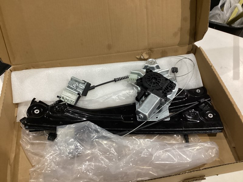 Condition photo showing As Is for front left driver side 2 pins power window regulator with motor assembly compatible for chevrolet cruze 2012-2015 cruze limited 2016, replacement 751-739