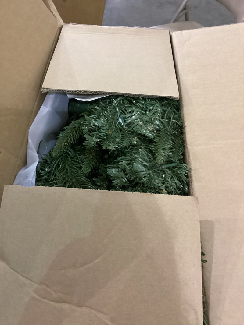 Condition photo showing Good Condition for 4ft Pre-Lit Artificial Pencil Green Christmas Tree with Warm White 150 LED Lights, Hinged Realistic Slim Xmas Tree w/Sturdy Metal Stand, 424 Tips for Home, Office, Party Decoration Indoor Prelit 4ft