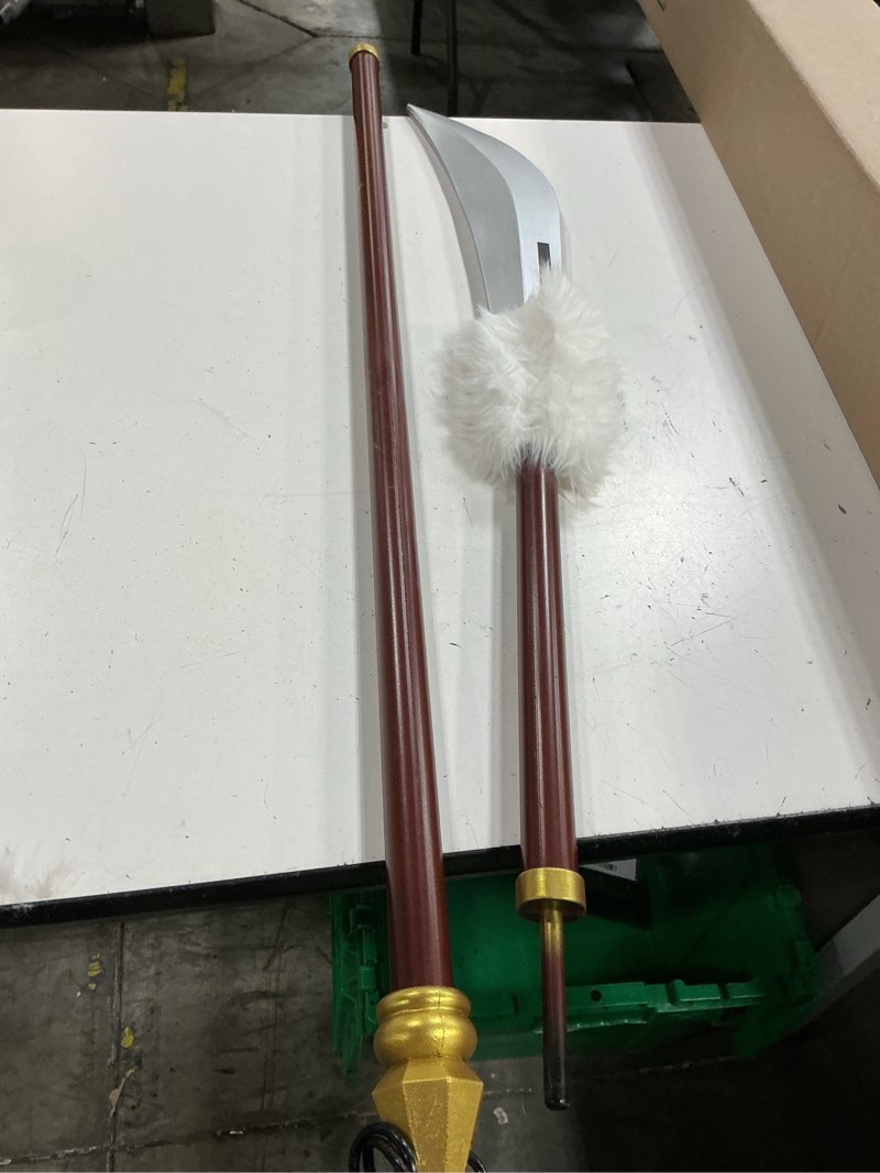 Condition photo showing Good Condition for jjk cursed tools playful cloud three section cudgel inverted spear of heaven anime toji foam sword weapon model for cosplay halloween maki zenin pole arm spear