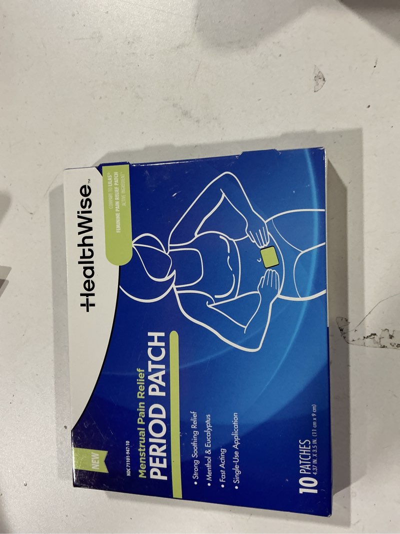 HealthWise Menstrual Pain Relief Period Patch | 10% Menthol | Strong, Soothing Relief | Generous 4.3