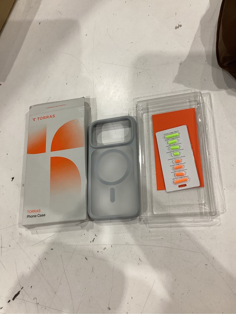 Condition photo showing New/Like New for torras magnetic shockproof for iphone 17 pro case, camera control, compatible with magsafe, military-grade protection, stronger slim translucent phone case for iphone 17 pro, silver white iphone 17 pro silver white