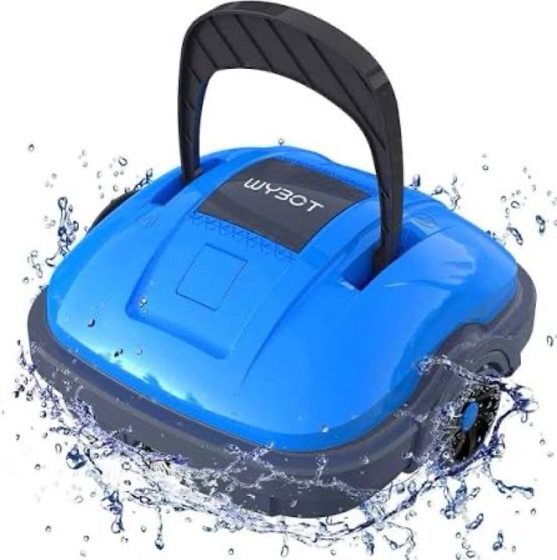 wybot cordless robotic pool cleaner, automatic pool vacuum, strong suction pool vacuum