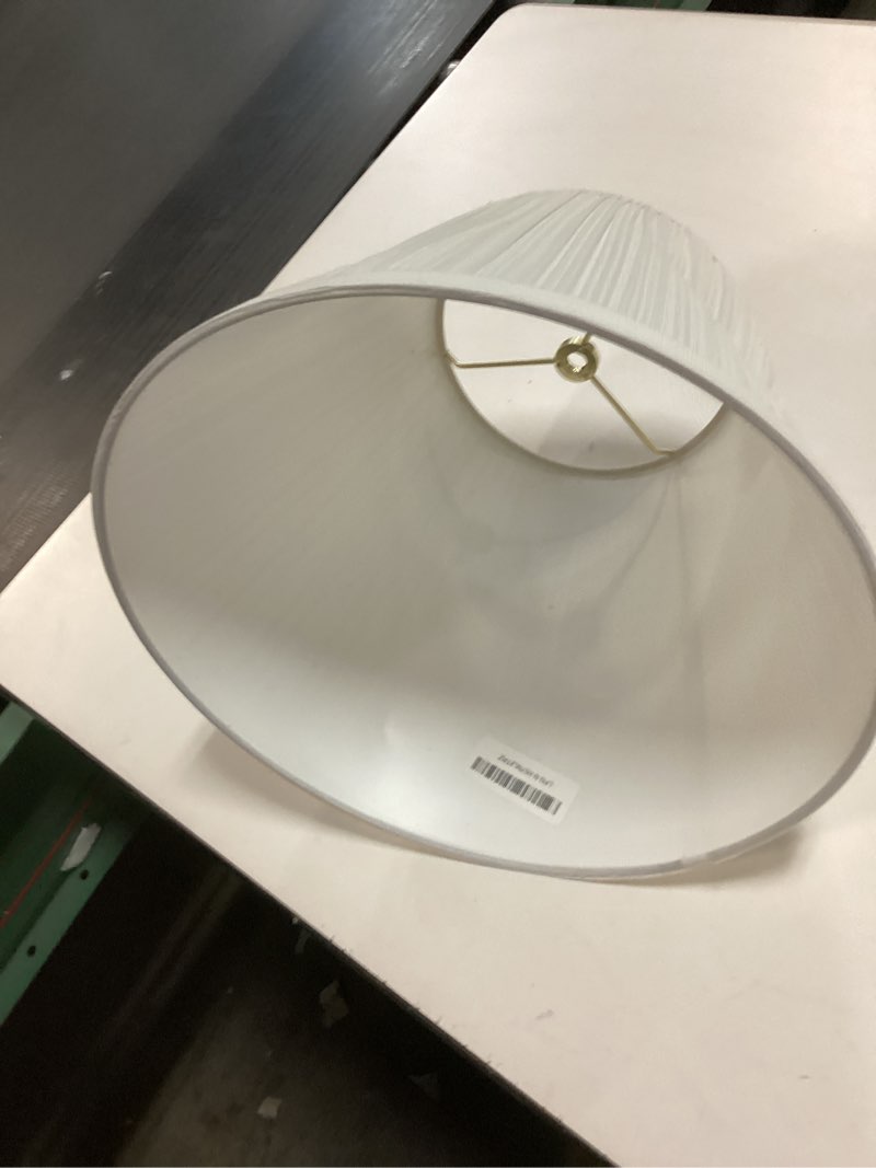 Condition photo showing Good Condition for Aspen Creative 33055, Hardback Empire Transitional Spider Lamp Shade, Mushroom Pleated Pleated White, 7" Top x 13" Bottom x 10" Slant