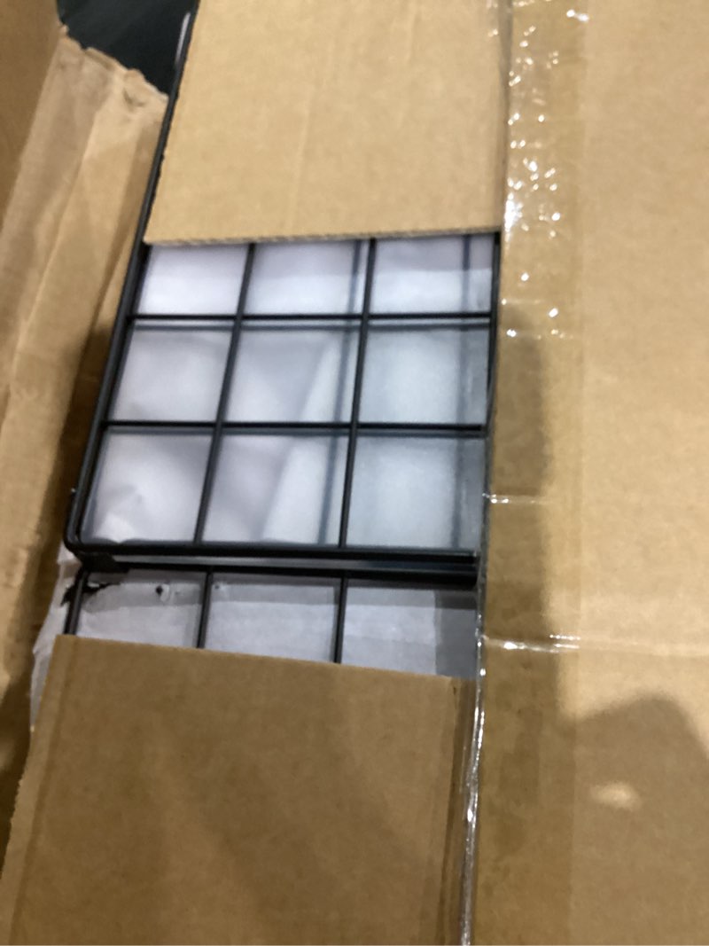 Condition photo showing Good Condition for Metal Wire Basket Foldable Set of 4, Metal Bins for Organizing with PVC Sheet, 10.5x10.5in Wire Pantry Baskets Freezer Organizer Bins for Kitchen Closet Bathroom-Black