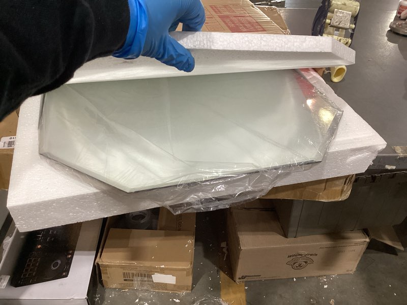 Condition photo showing New/Like New for silver wall mirror-beveled edge frameless mirror for bathroom, vanity, bedroom, rectangle mirrors ?18x24inch? silver8 18"l x 24"w