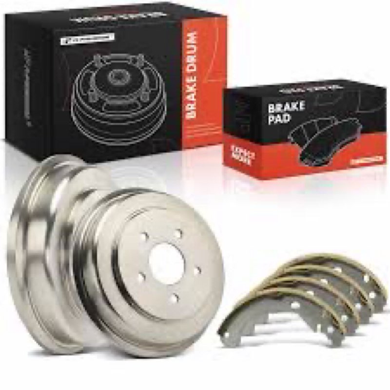 A-Premium 10.68 inch (271.2mm) Rear Brake Drums + Ceramic Shoes Set Compatible with Select Chevrolet