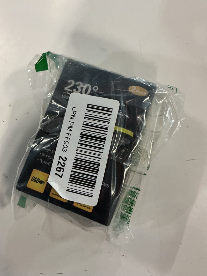 Condition photo showing New/Like New for Headlamp Rechargeable 2PCS, 230° Wide Beam Head Lamp LED with Motion Sensor for Adults - Camping Accessories Gear, Waterproof Head Light Flashlight for Hiking, Running, Repairing, Fishing, Cycling 2 Pack