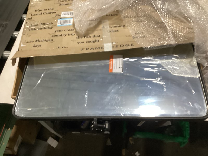 Condition photo showing Good Condition for TETOTE Pivot Mirror for Bathroom 20 x 30 Matte Black Tilt Rectangle Metal Framed Vanity Mirror, Modern Farmhouse Adjustable Tilting Beveled Rounded Corner Rectangular Wall Mirror, Horizontal/Vertical 30"L x 20"W Matte Black