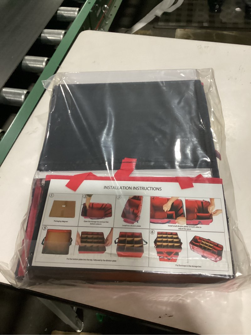 Condition photo showing Good Condition for Large 2-in-1 Christmas Ornament Storage Box - High Capacity Storage, Easy Organization Protect Your Holiday Decorations (Black)