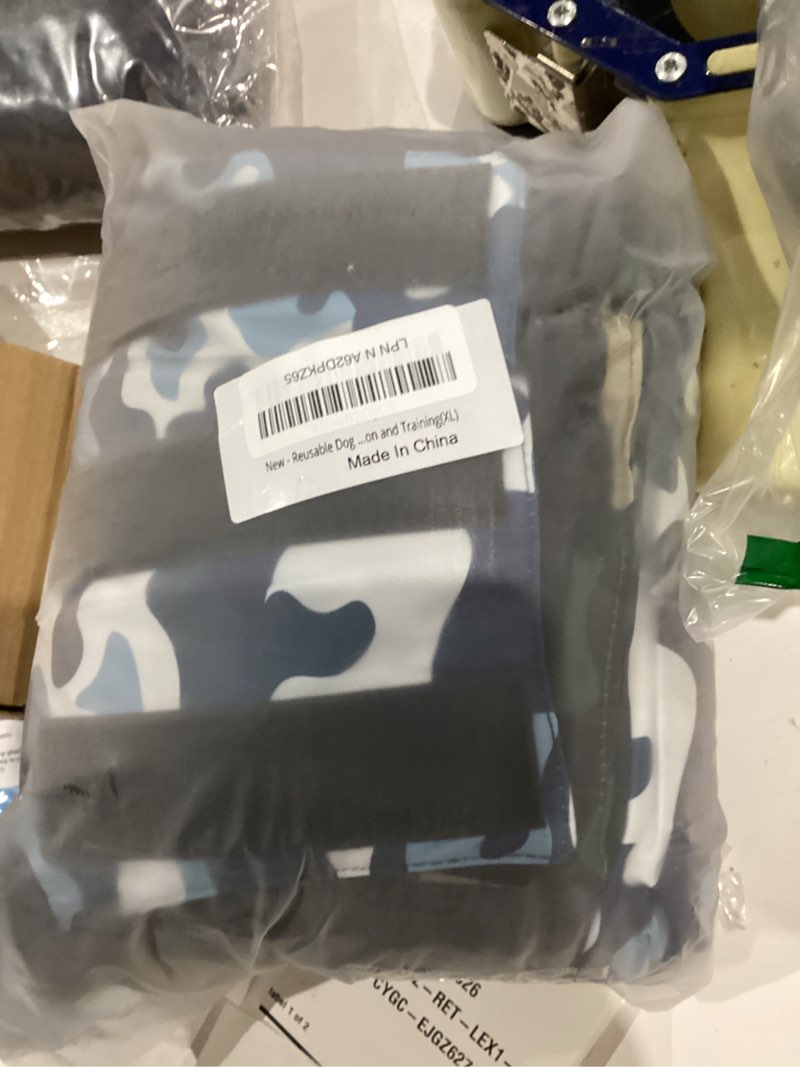 Condition photo showing Good Condition for Reusable Dog Diapers Male, Premium Washable Belly Bands for Male Dogs, Pack of 5, High Absorbing Extra Large Male Dog Wraps for Doggie & Puppy in Incontinence or Excitable Urination and Training(XL) Camo & dark solid color X-Large