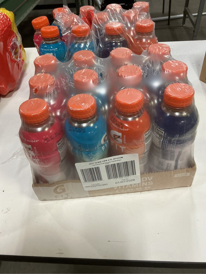 Condition photo showing New/Like New for ((BB:01/07/2026))Gatorade Fit Electrolyte Beverage  Healthy Real Hydration  New 2.0 4 Flavor Variety Pack  16.9.oz Bottles (12 Pack)
